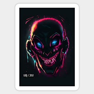 Spooky Neon Face Sticker